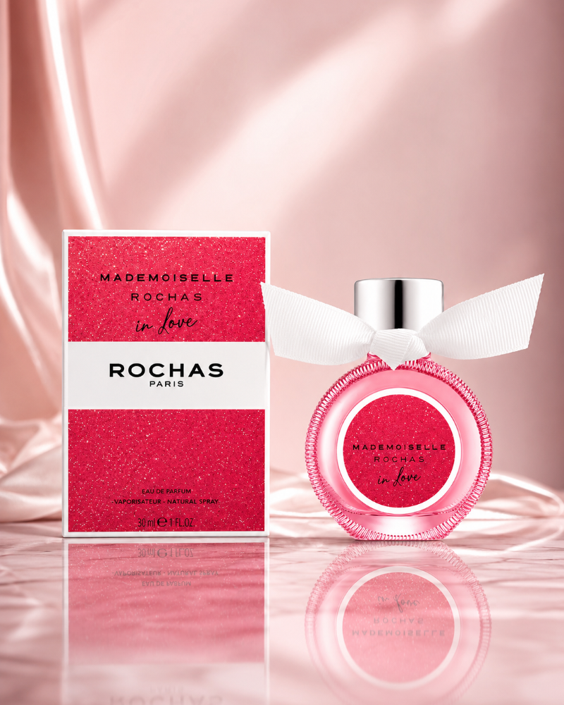 Mademoiselle In Love de Rochas – eau de parfum femme avec étui, floral ambré pomme d'amour